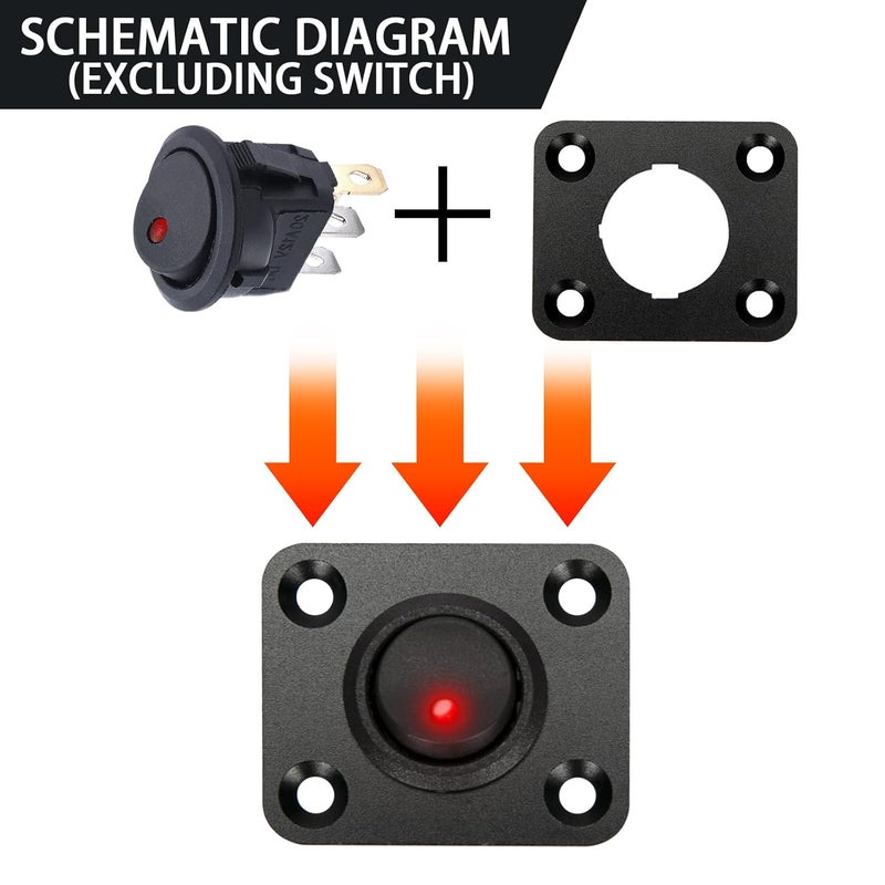 SDAQGE Switch Panel, Round 12 Volt Marine Switch Panel Aluminum Waterproof Rocker Switch Panel for Car Truck Marine Boat Rv Vehicle (1 Way) - Image 4